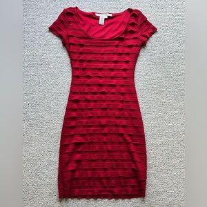 Max Studio red form fitting dress